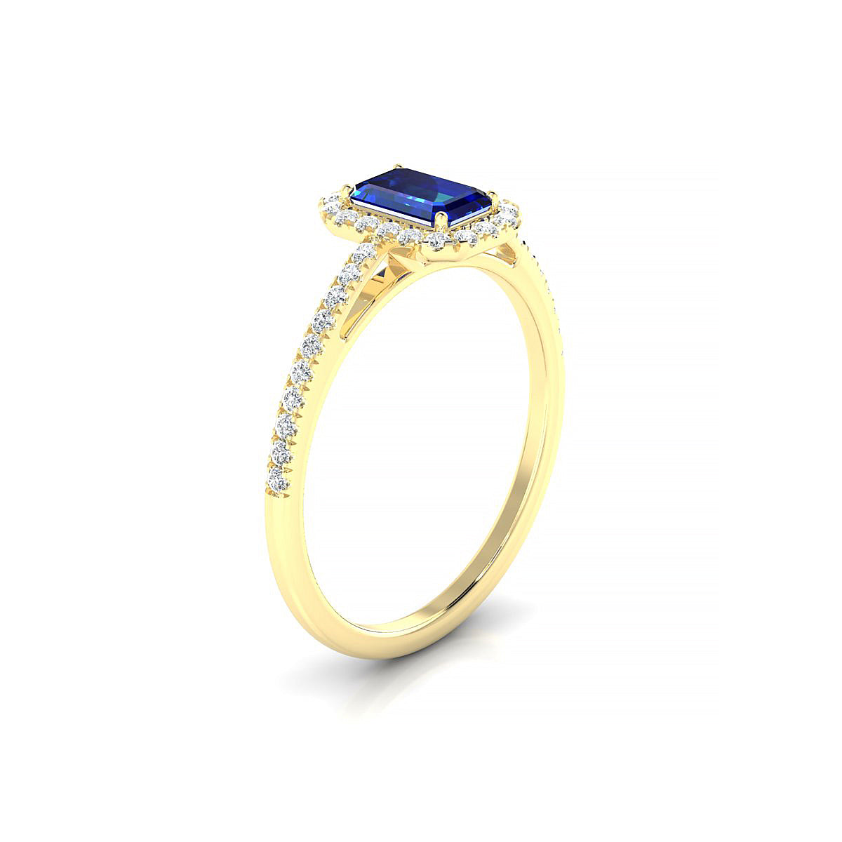 Sunrise | 18k Yellow Gold 6 x 4 mm Emerald Sapphire Ring