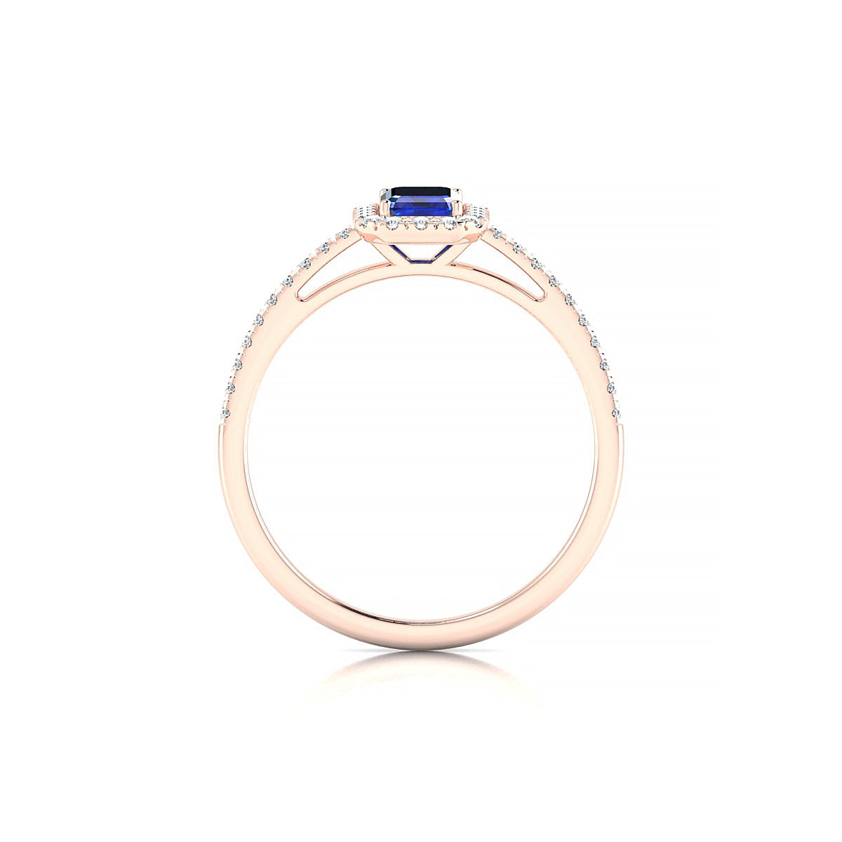 Sunrise | 18k Rose Gold 6 x 4 mm Emerald Sapphire Ring