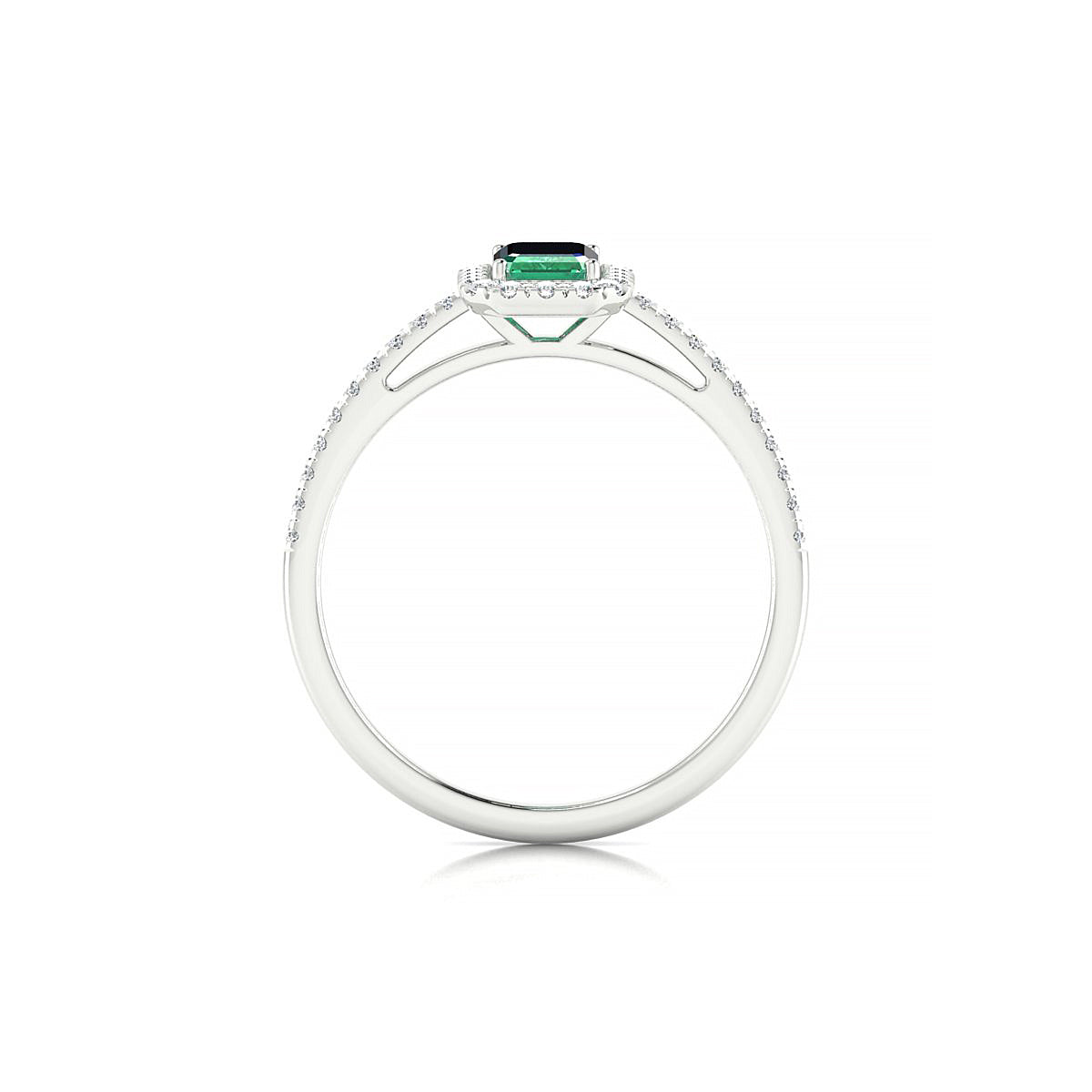 Sunrise | 18k White Gold 6 x 4 mm Emerald Emerald Ring