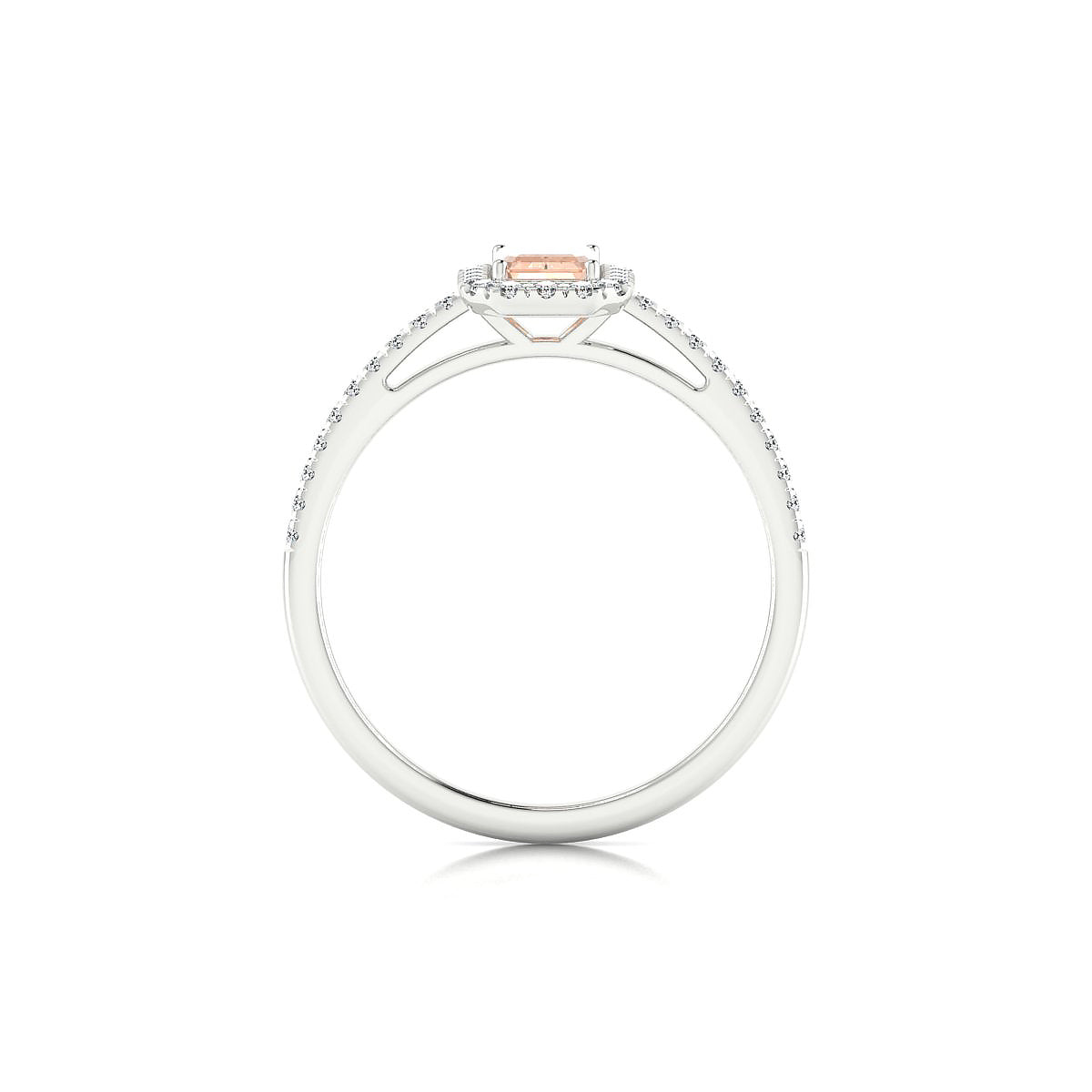 Sunrise | 18k White Gold 6 x 4 mm Emerald Morganite Ring