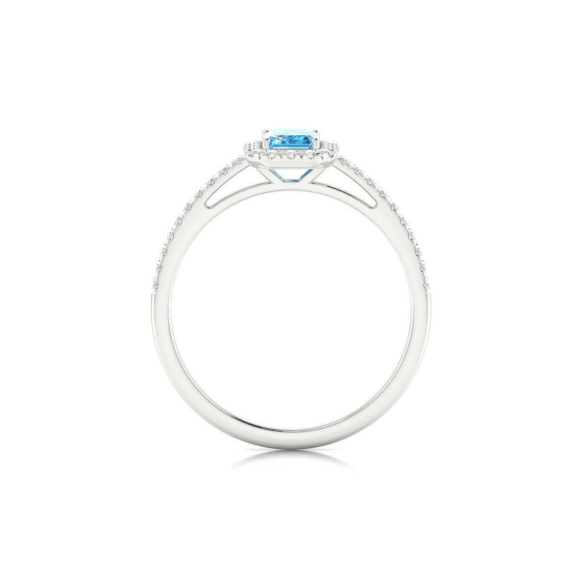 Sunrise | 18k White Gold 6 x 4 mm Emerald Topaz Ring