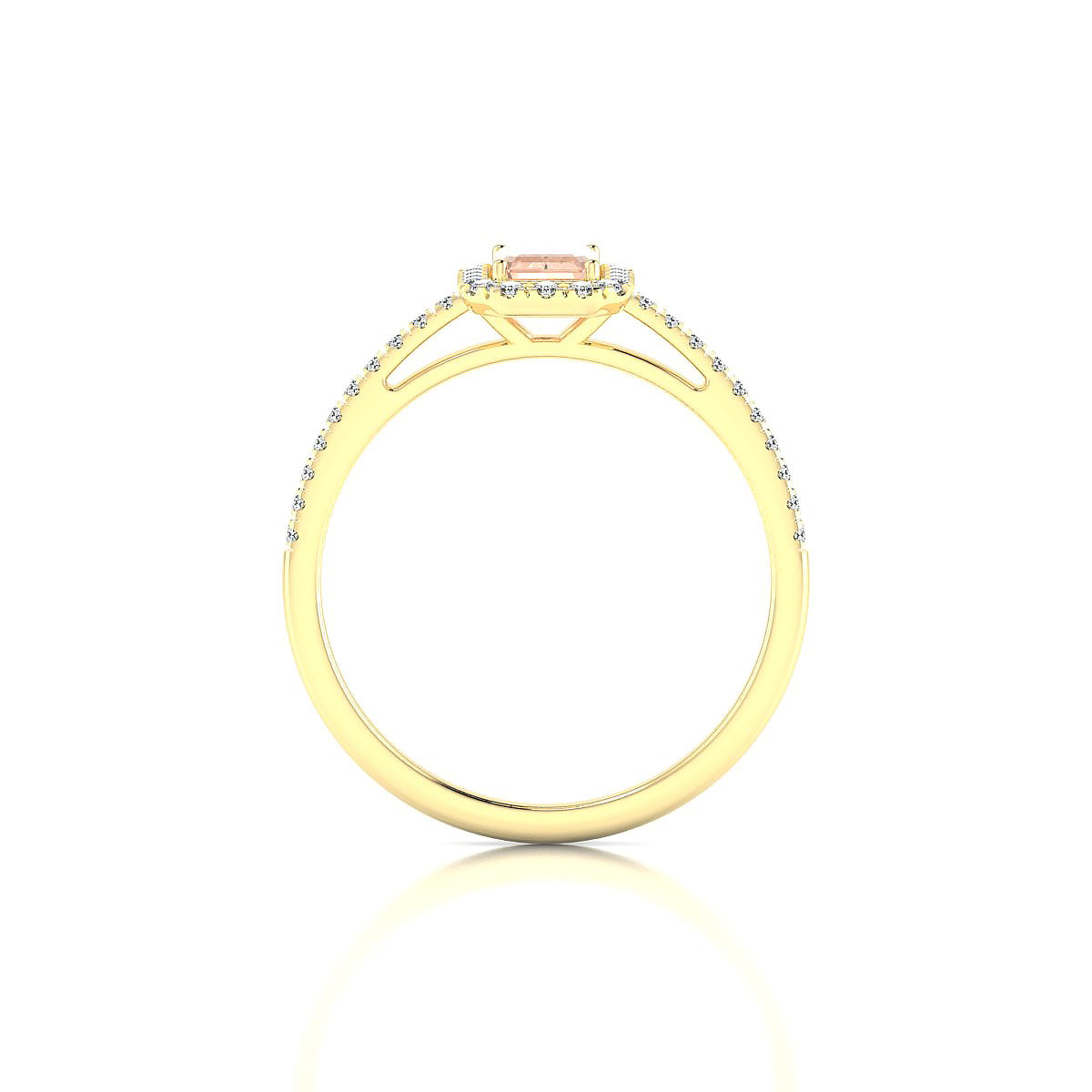 Sunrise | 18k Yellow Gold 6 x 4 mm Emerald Morganite Ring