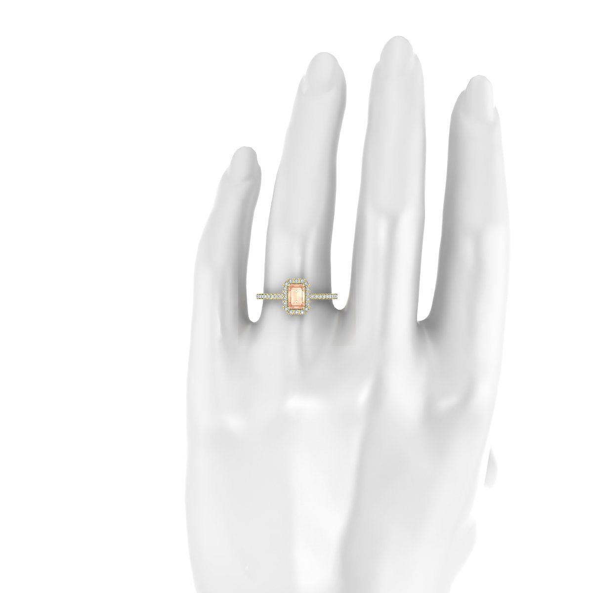 Sunrise | 18k Yellow Gold 6 x 4 mm Emerald Morganite Ring
