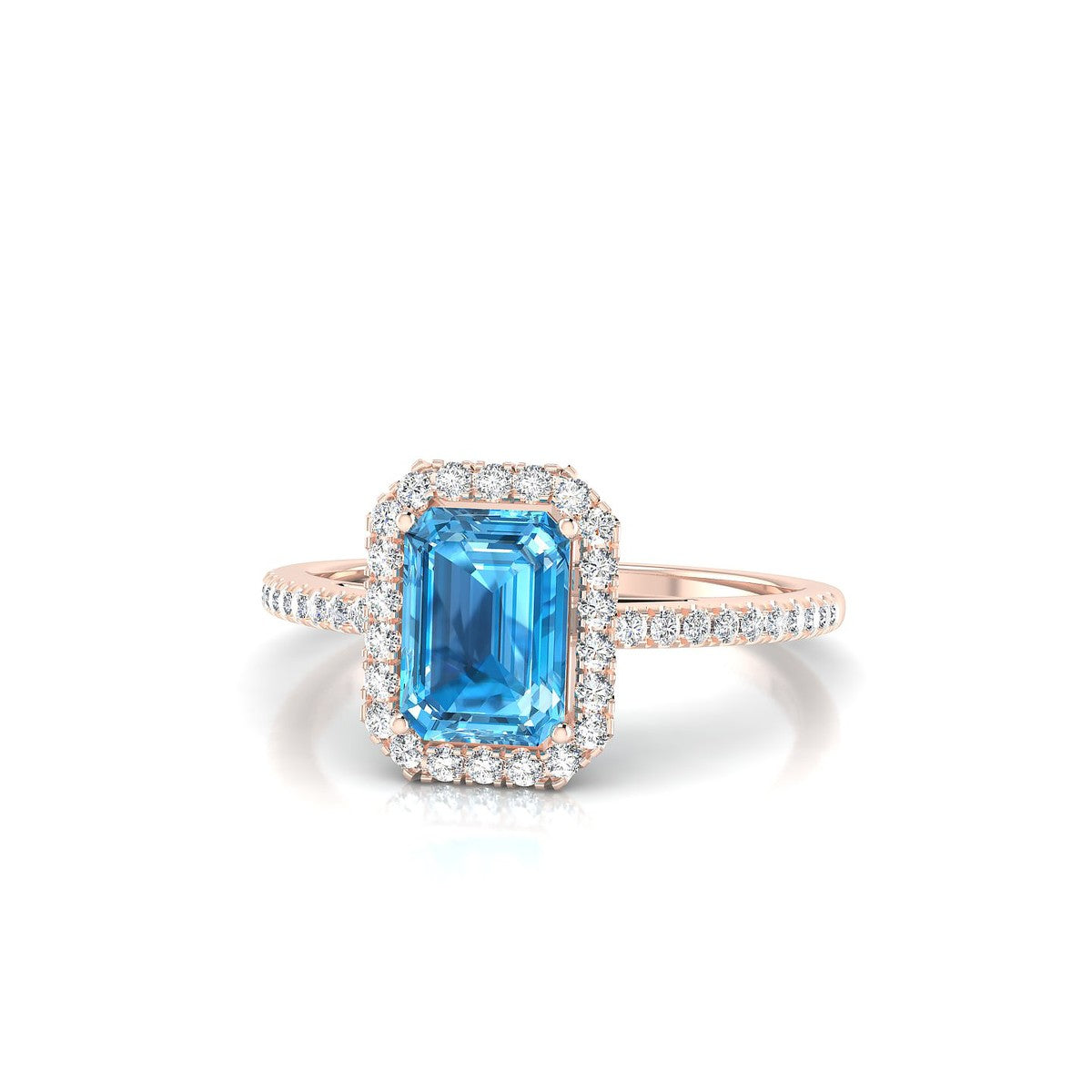 Sunrise | 18k Rose Gold 7 x 5 mm Emerald Topaz Ring