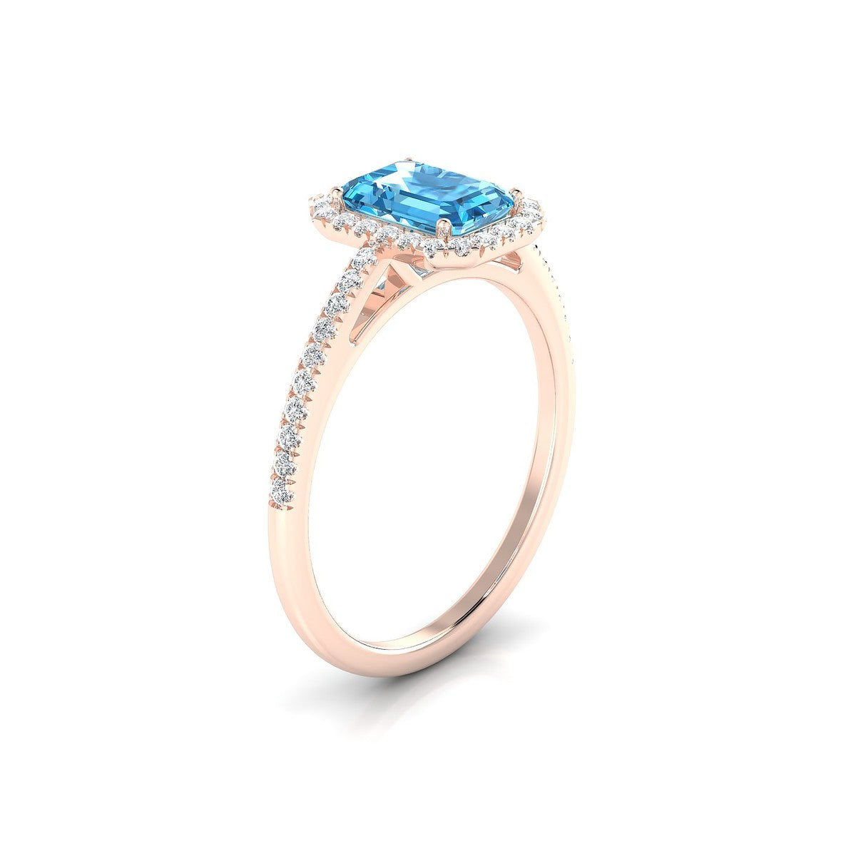 Sunrise | 18k Rose Gold 7 x 5 mm Emerald Topaz Ring
