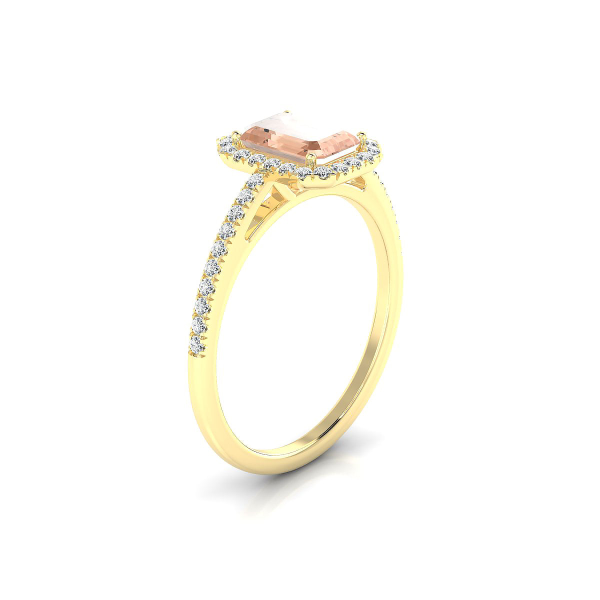 Sunrise | 18k Yellow Gold 7 x 5 mm Emerald Morganite Ring