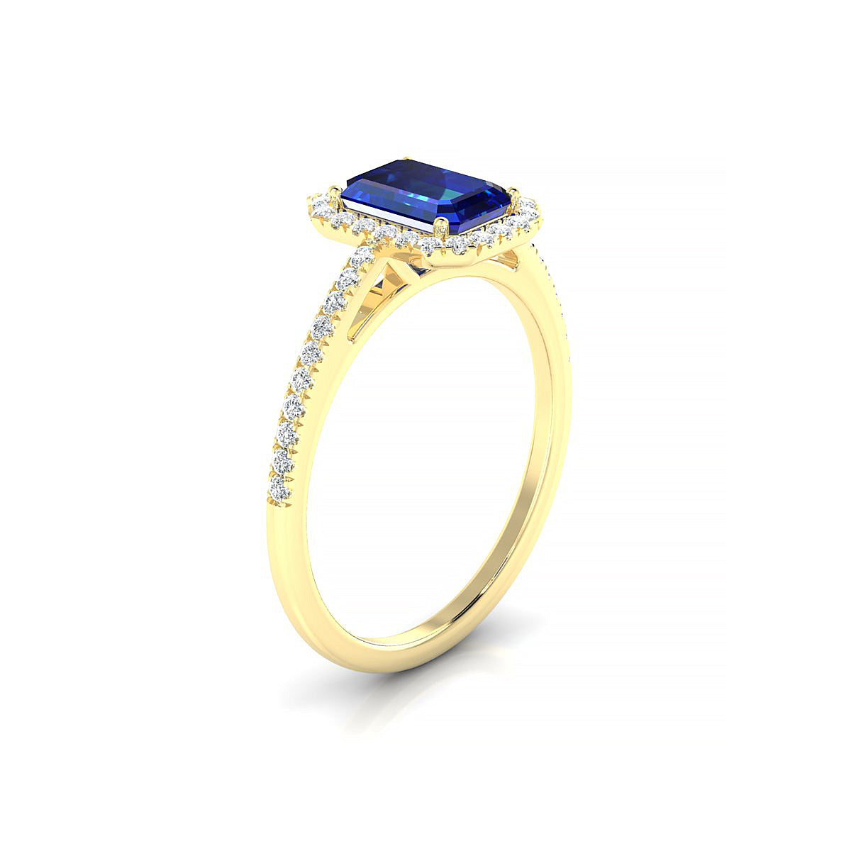 Sunrise | 18k Yellow Gold 7 x 5 mm Emerald Sapphire Ring