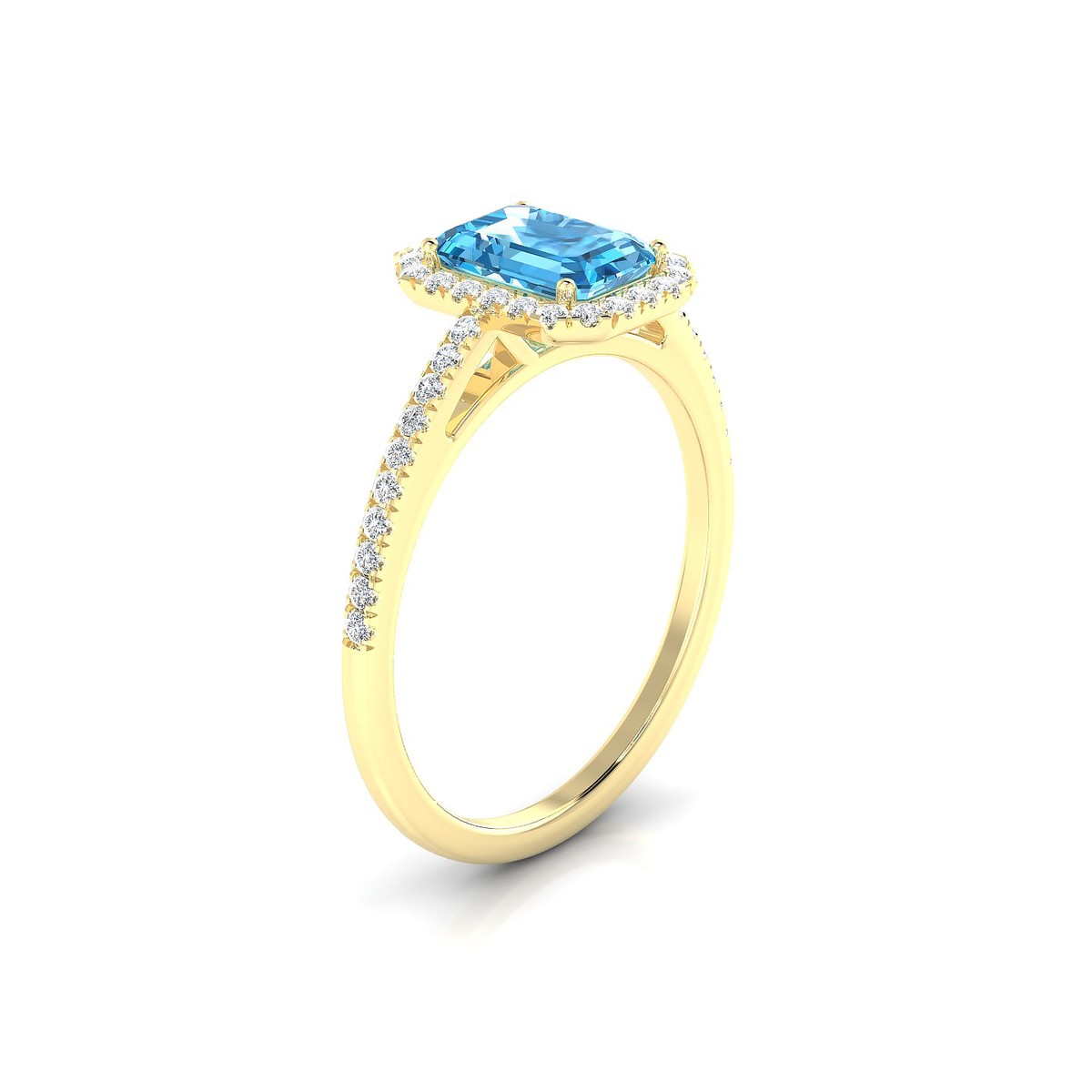 Sunrise | 18k Yellow Gold 7 x 5 mm Emerald Topaz Ring