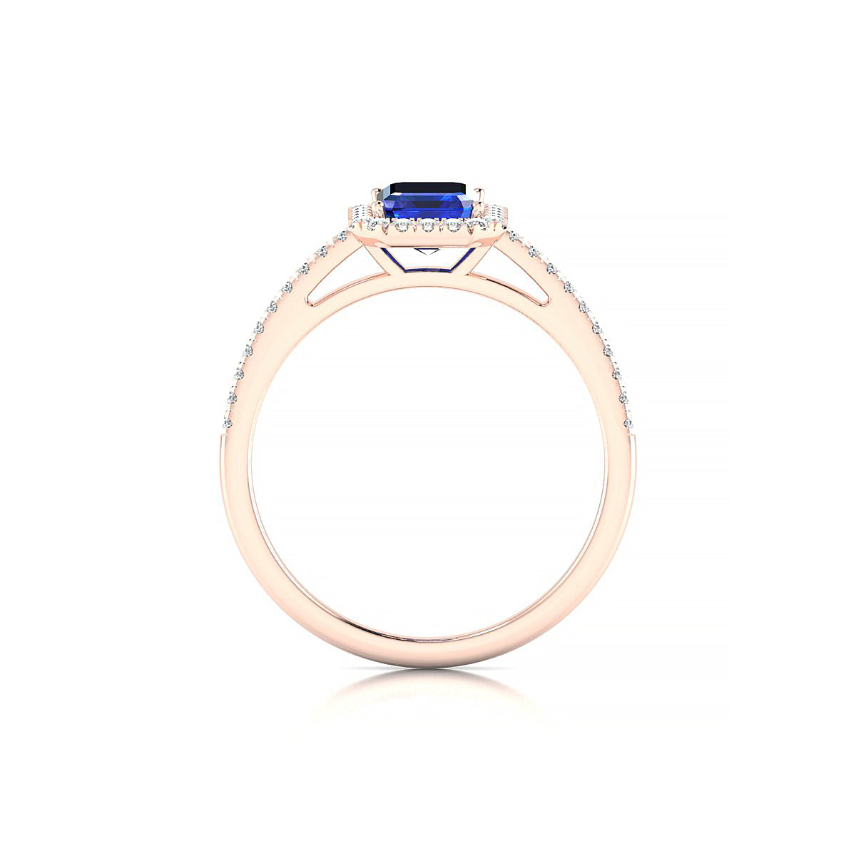 Sunrise | 18k Rose Gold 7 x 5 mm Emerald Sapphire Ring