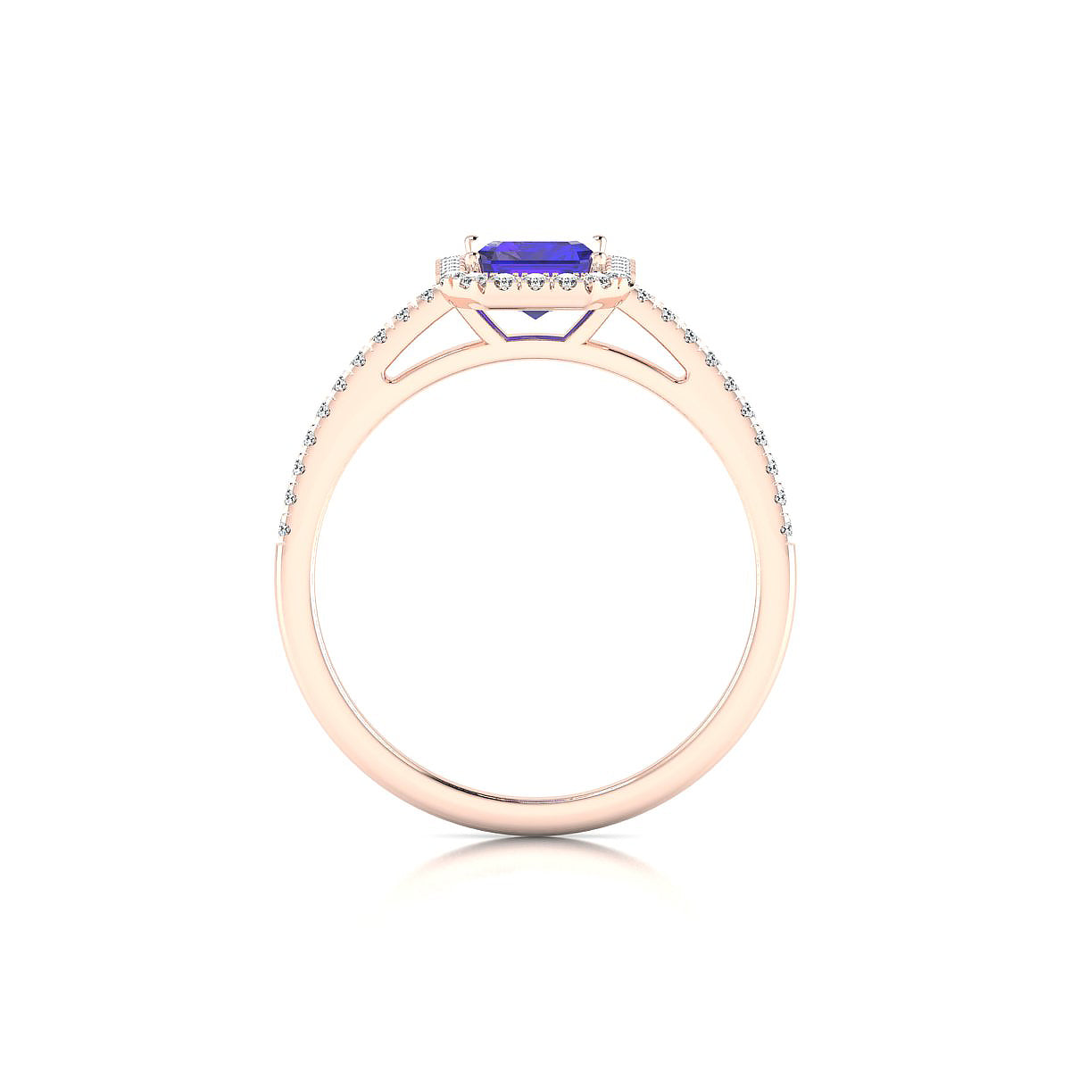 Sunrise | 18k Rose Gold 7 x 5 mm Emerald Tanzanite Ring