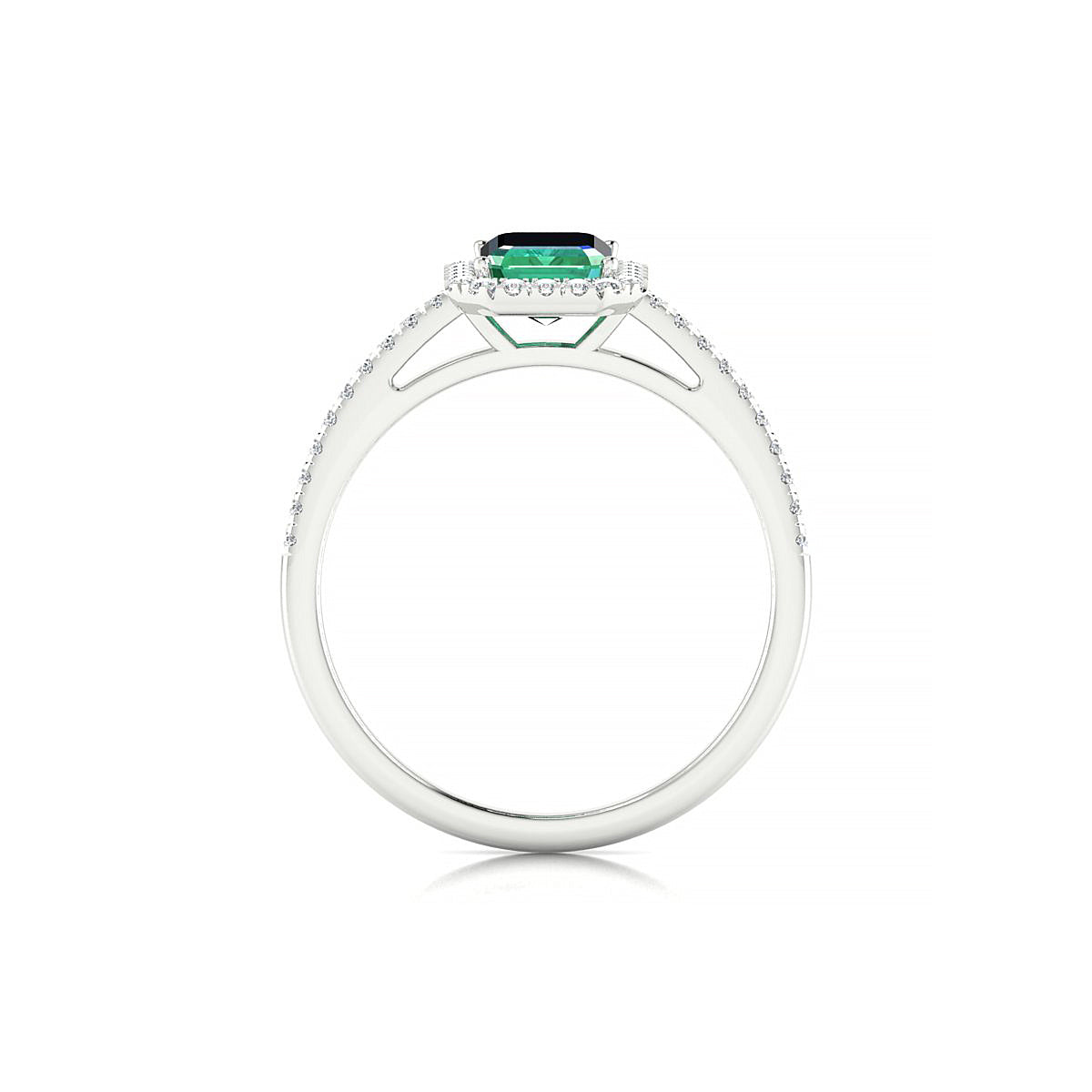 Sunrise | 18k White Gold 7 x 5 mm Emerald Emerald Ring