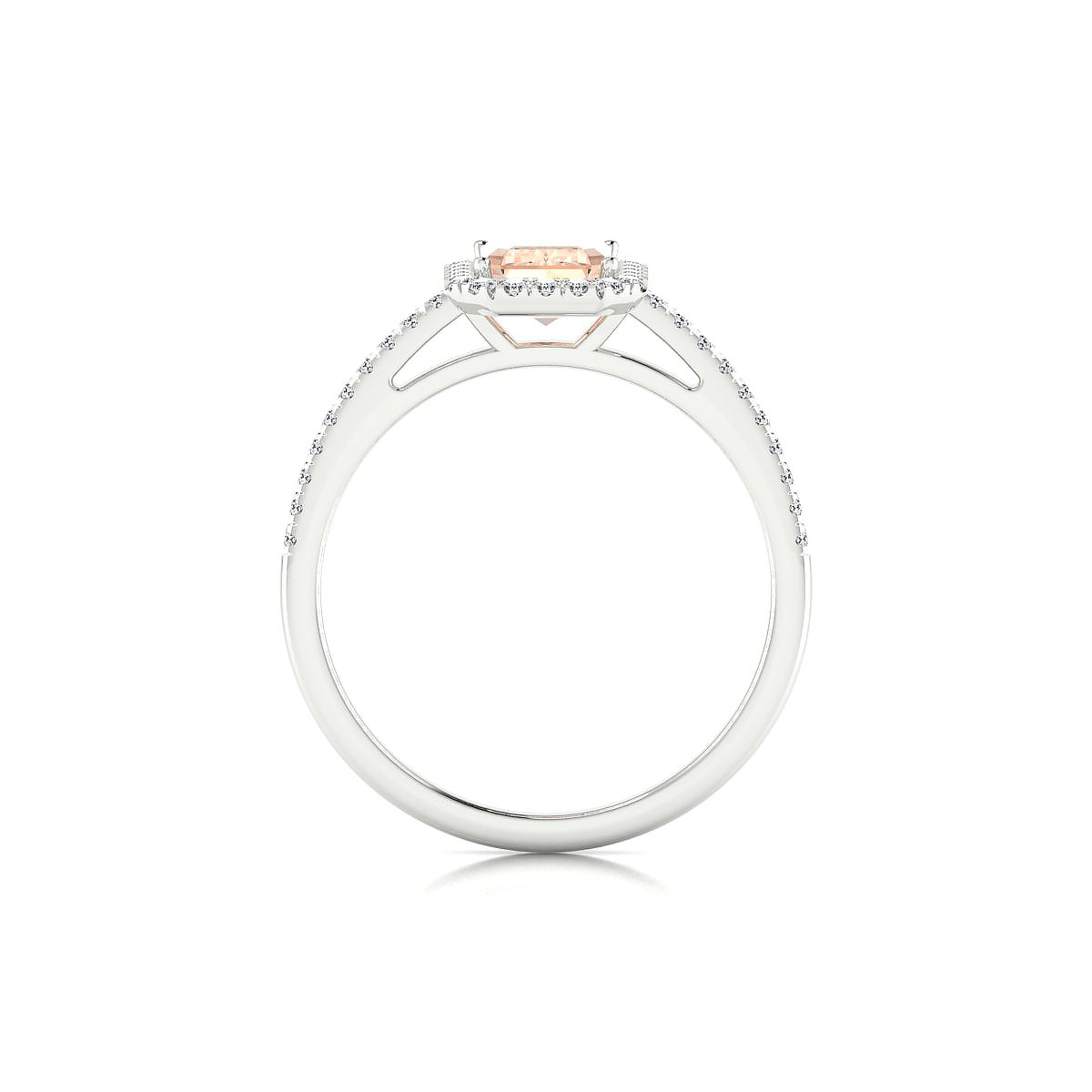 Sunrise | 18k White Gold 7 x 5 mm Emerald Morganite Ring