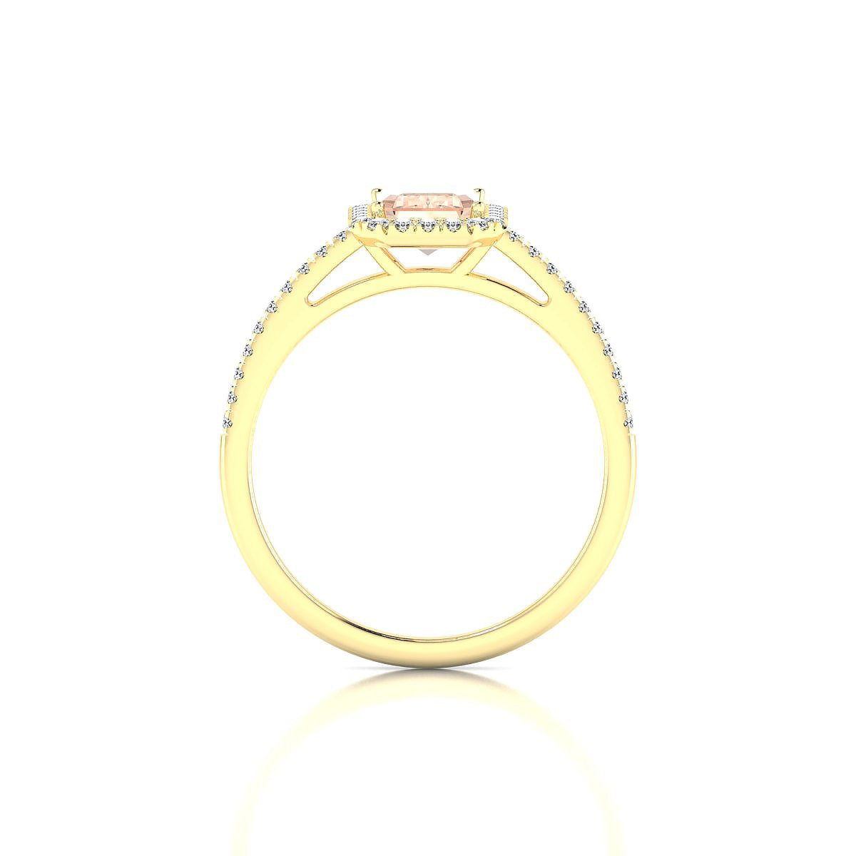 Sunrise | 18k Yellow Gold 7 x 5 mm Emerald Morganite Ring