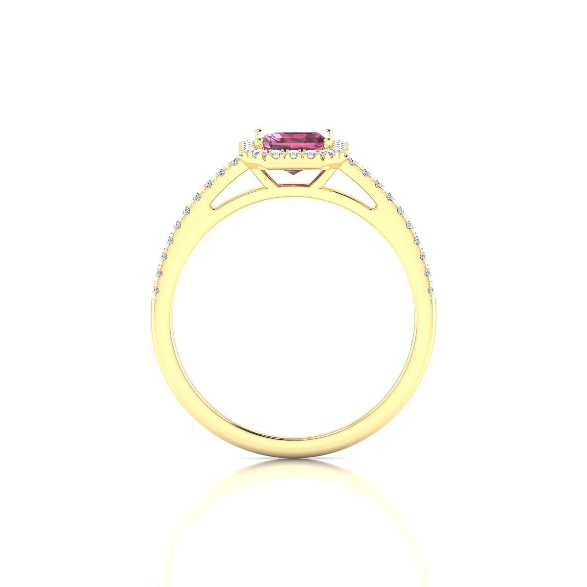 Sunrise | 18k Yellow Gold 7 x 5 mm Emerald Rhodolite Ring