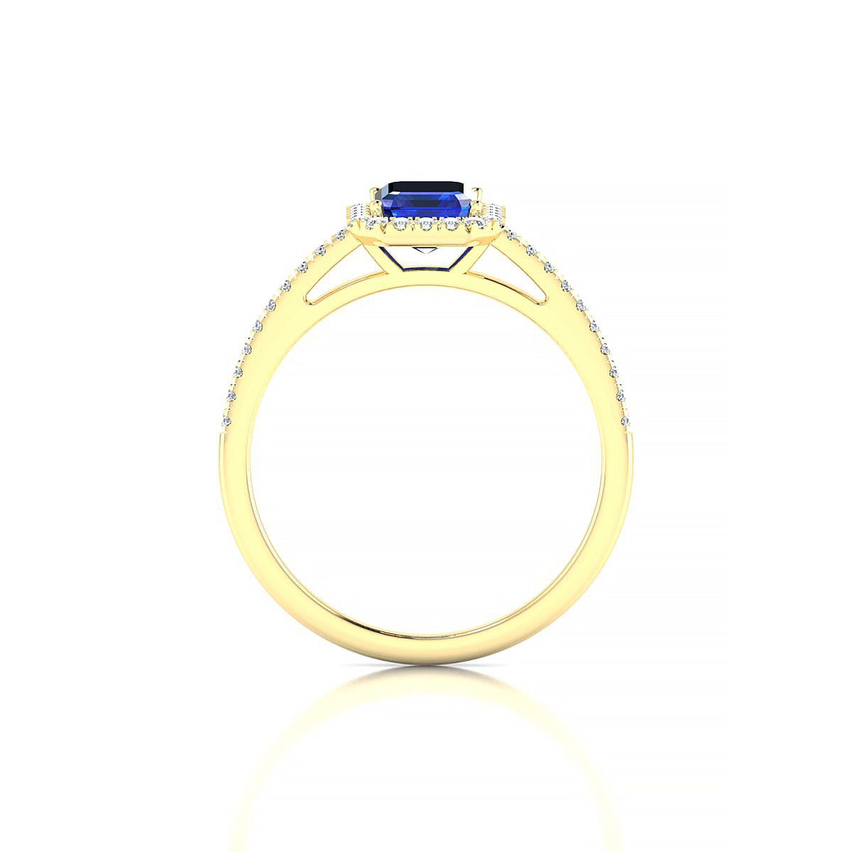 Sunrise | 18k Yellow Gold 7 x 5 mm Emerald Sapphire Ring