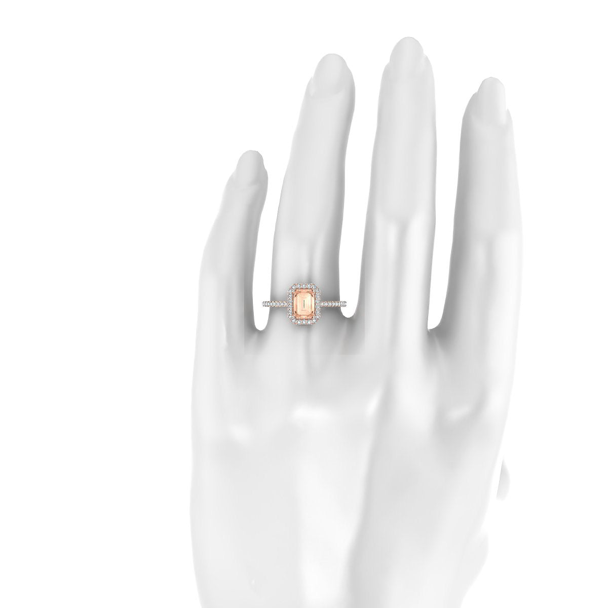 Sunrise | 18k Rose Gold 7 x 5 mm Emerald Morganite Ring