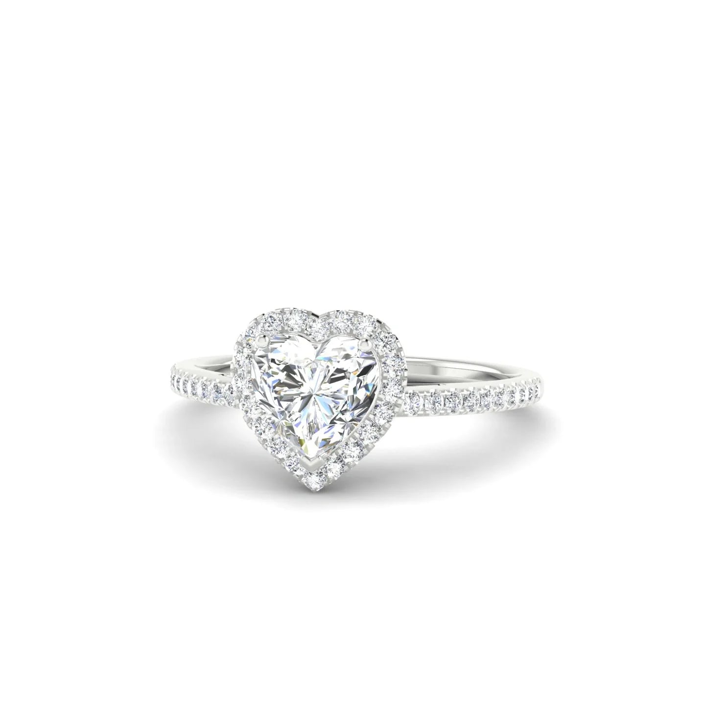 Sunrise | 18k White Gold 5.5 mm Heart Diamond Ring