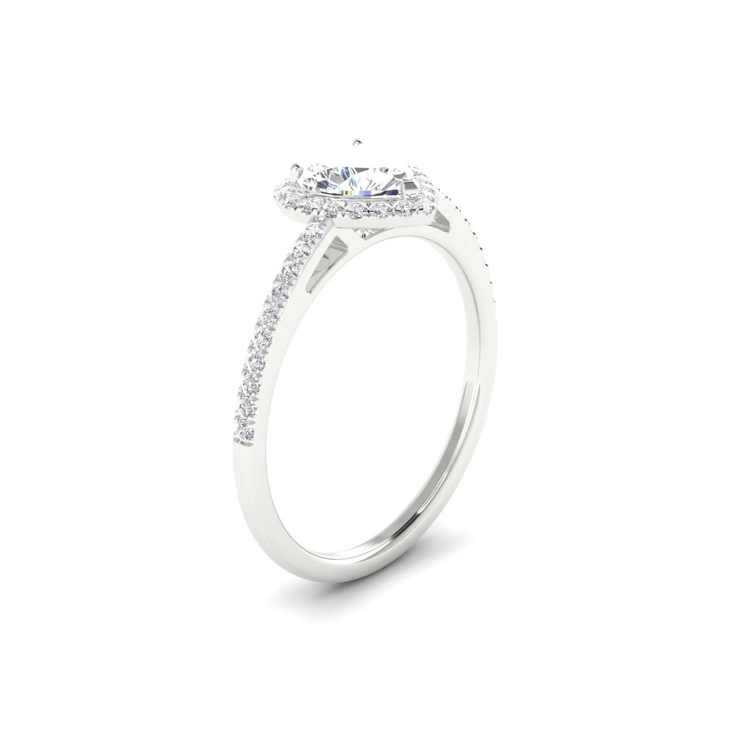 Sunrise | 18k White Gold 5.5 mm Heart Diamond Ring