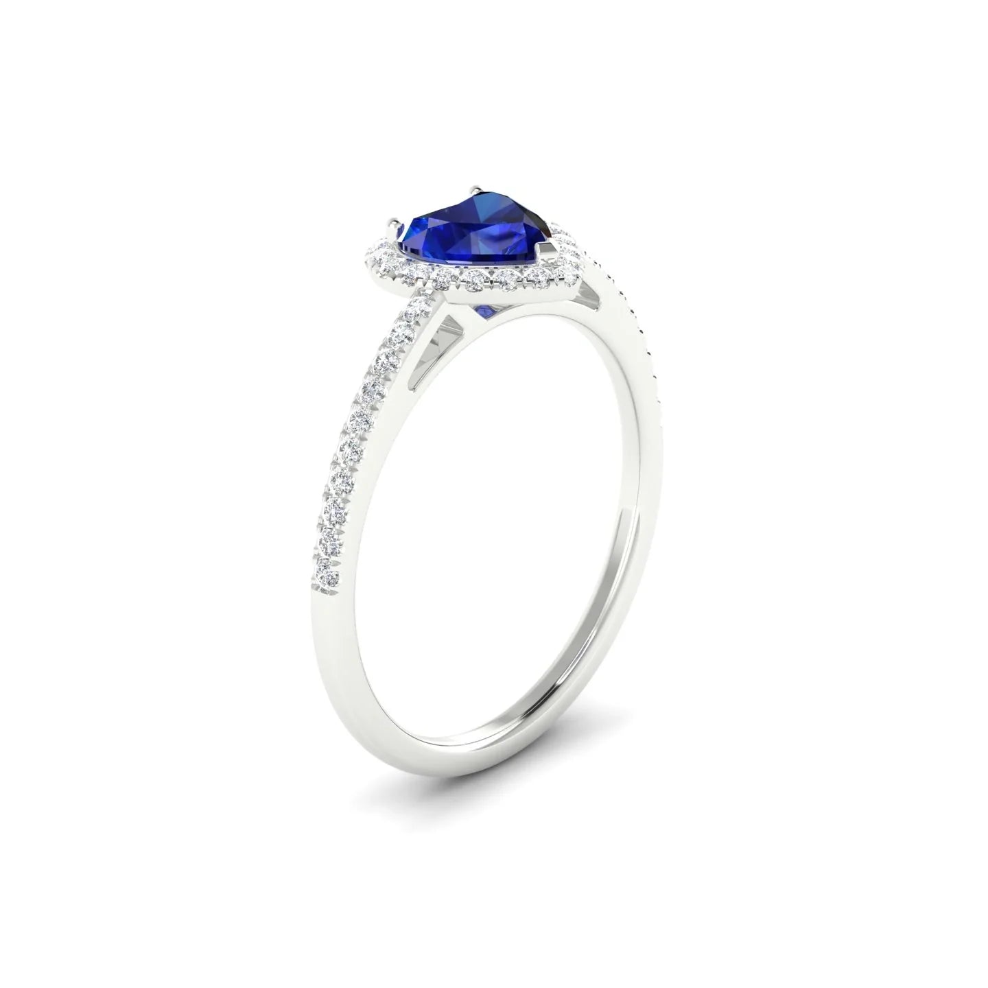 Sunrise | 18k White Gold 5.5 mm Heart Sapphire Ring