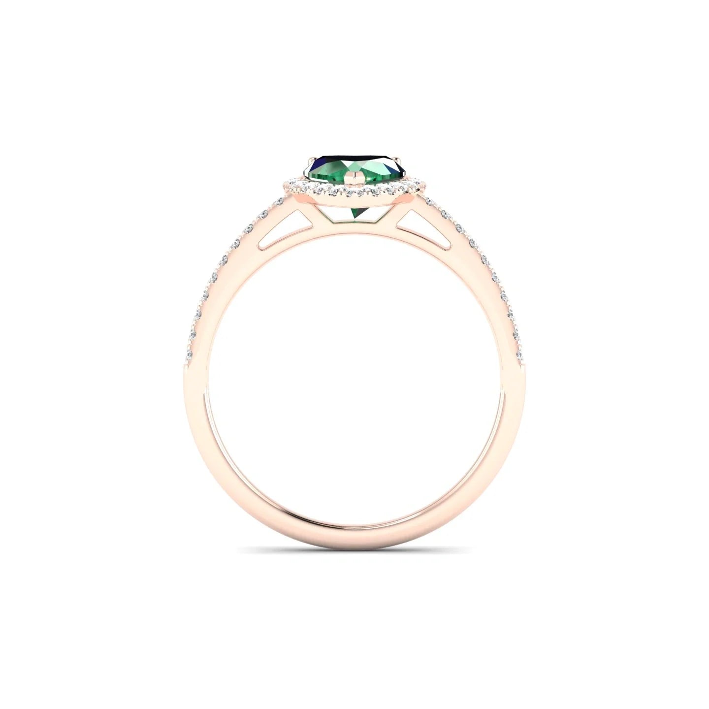 Sunrise | 18k Rose Gold 5.5 mm Heart Emerald Ring
