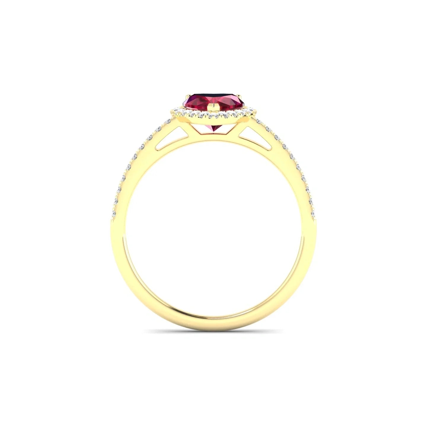 Sunrise | 18k Yellow Gold 5.5 mm Heart Ruby Ring