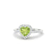 Sunrise | Halo Heart Peridot Ring