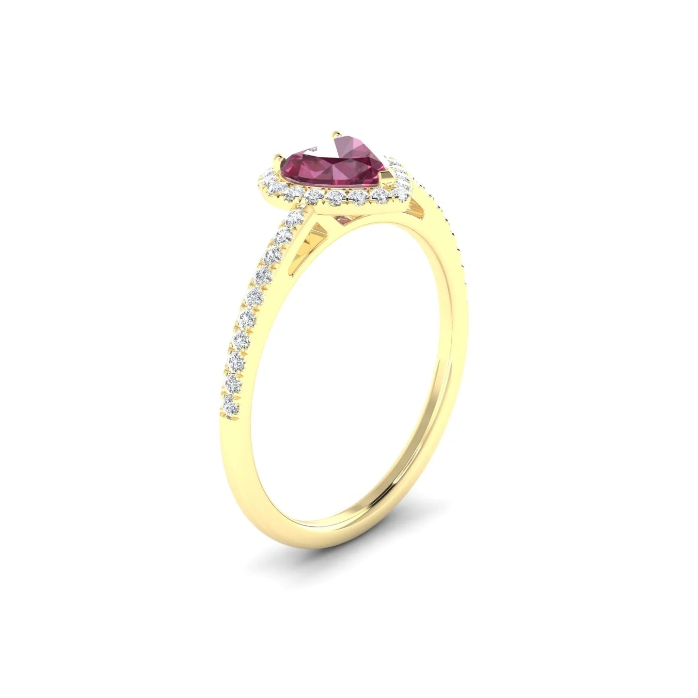 Sunrise | 18k Yellow Gold 6 mm Heart Rhodolite Ring