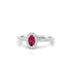 Sunrise | Halo Oval Ruby Ring