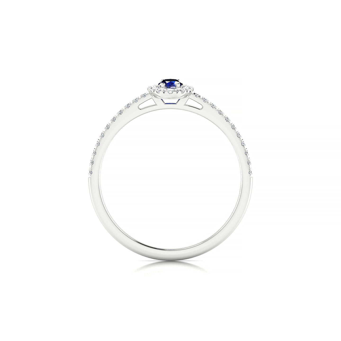 Sunrise | 18k White Gold 5 x 3 mm Oval Sapphire Ring