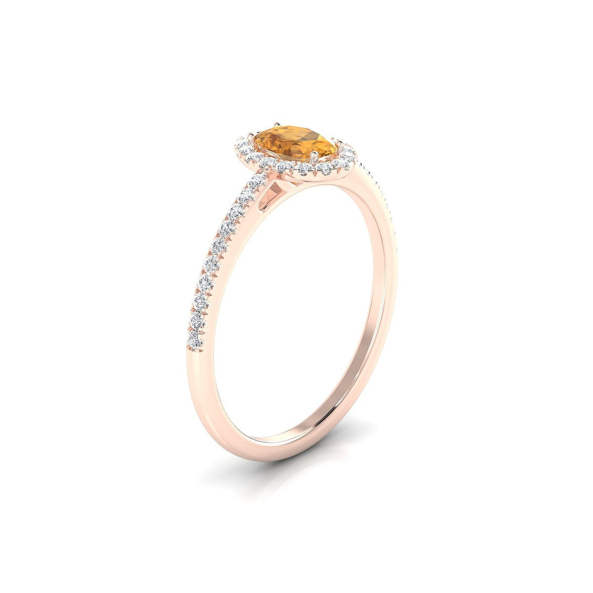 Sunrise | 18k Rose Gold 6 x 4 mm Oval Citrine Ring