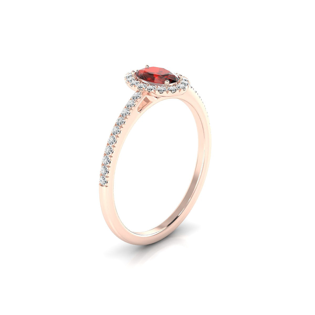 Sunrise | 18k Rose Gold 6 x 4 mm Oval Garnet Ring