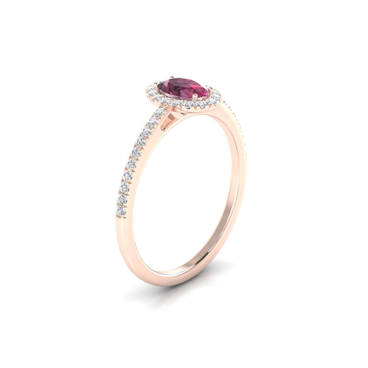 Sunrise | 18k Rose Gold 6 x 4 mm Oval Rhodolite Ring