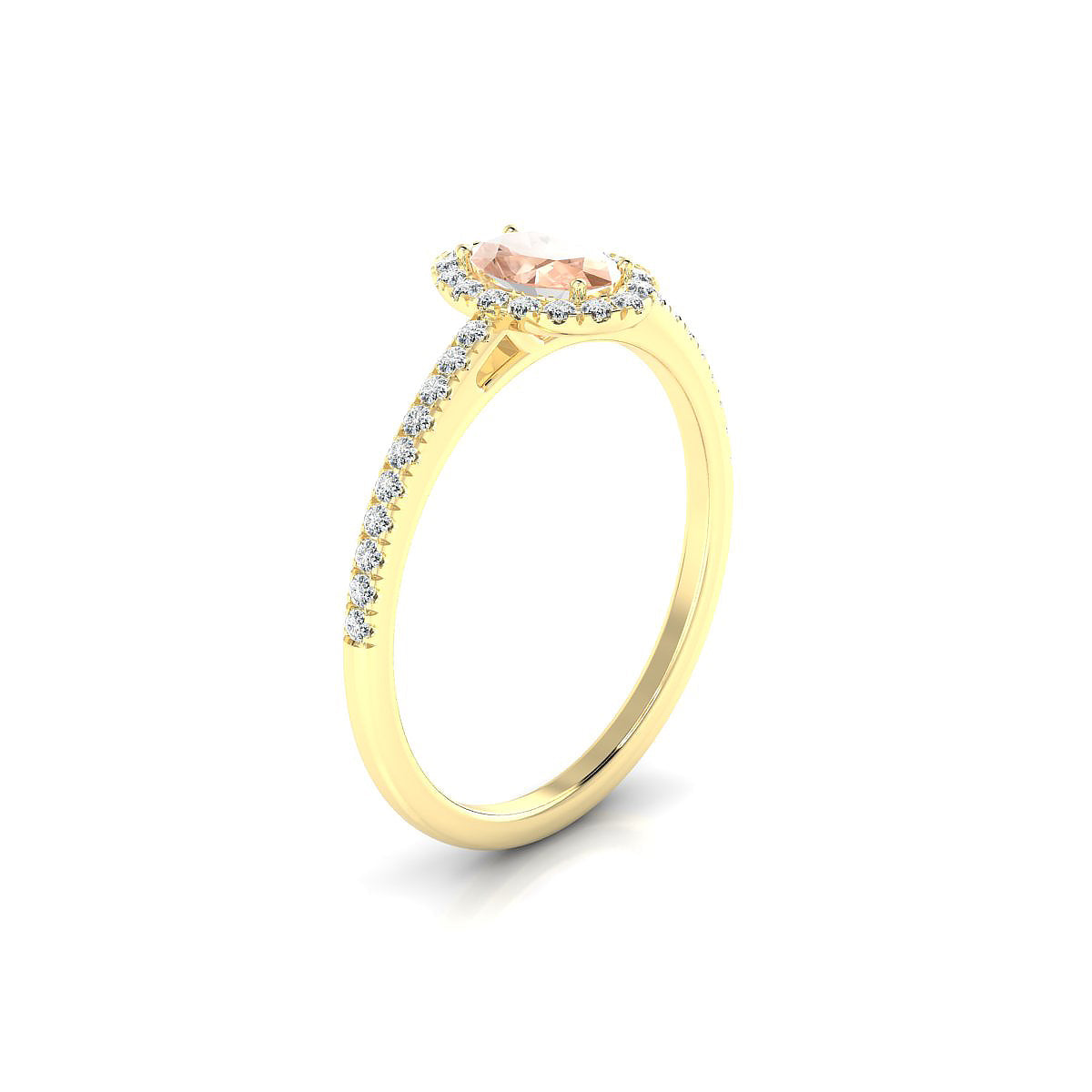 Sunrise | 18k Yellow Gold 6 x 4 mm Oval Morganite Ring