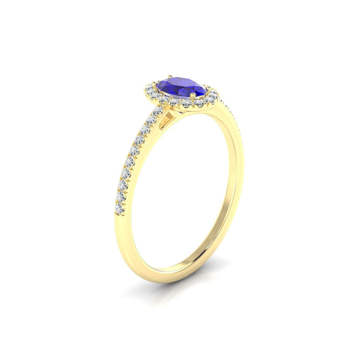 Sunrise | 18k Yellow Gold 6 x 4 mm Oval Tanzanite Ring