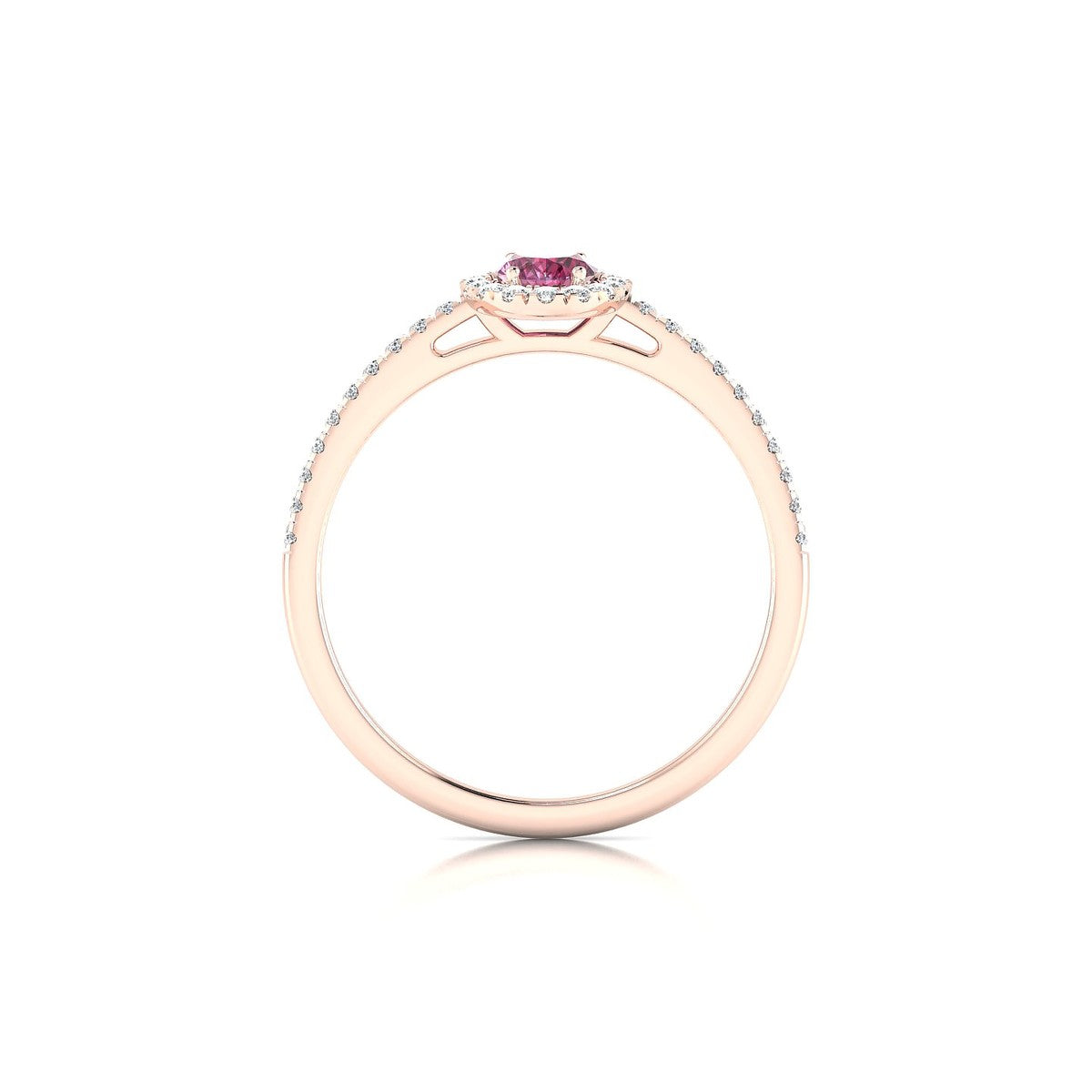 Sunrise | 18k Rose Gold 6 x 4 mm Oval Rhodolite Ring