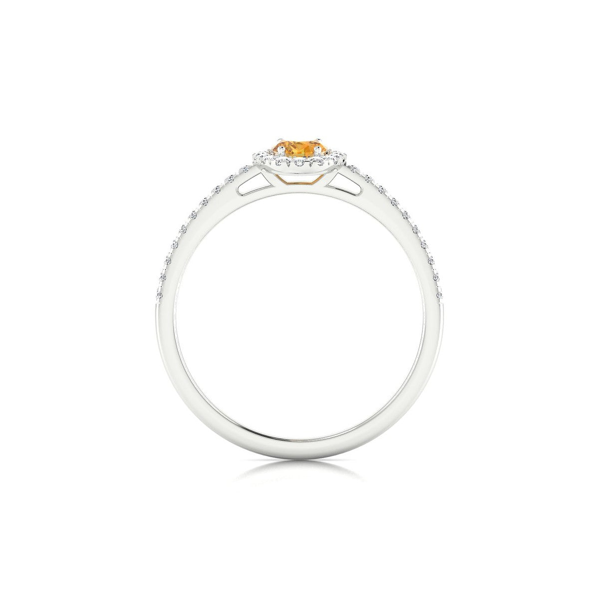 Sunrise | 18k White Gold 6 x 4 mm Oval Citrine Ring