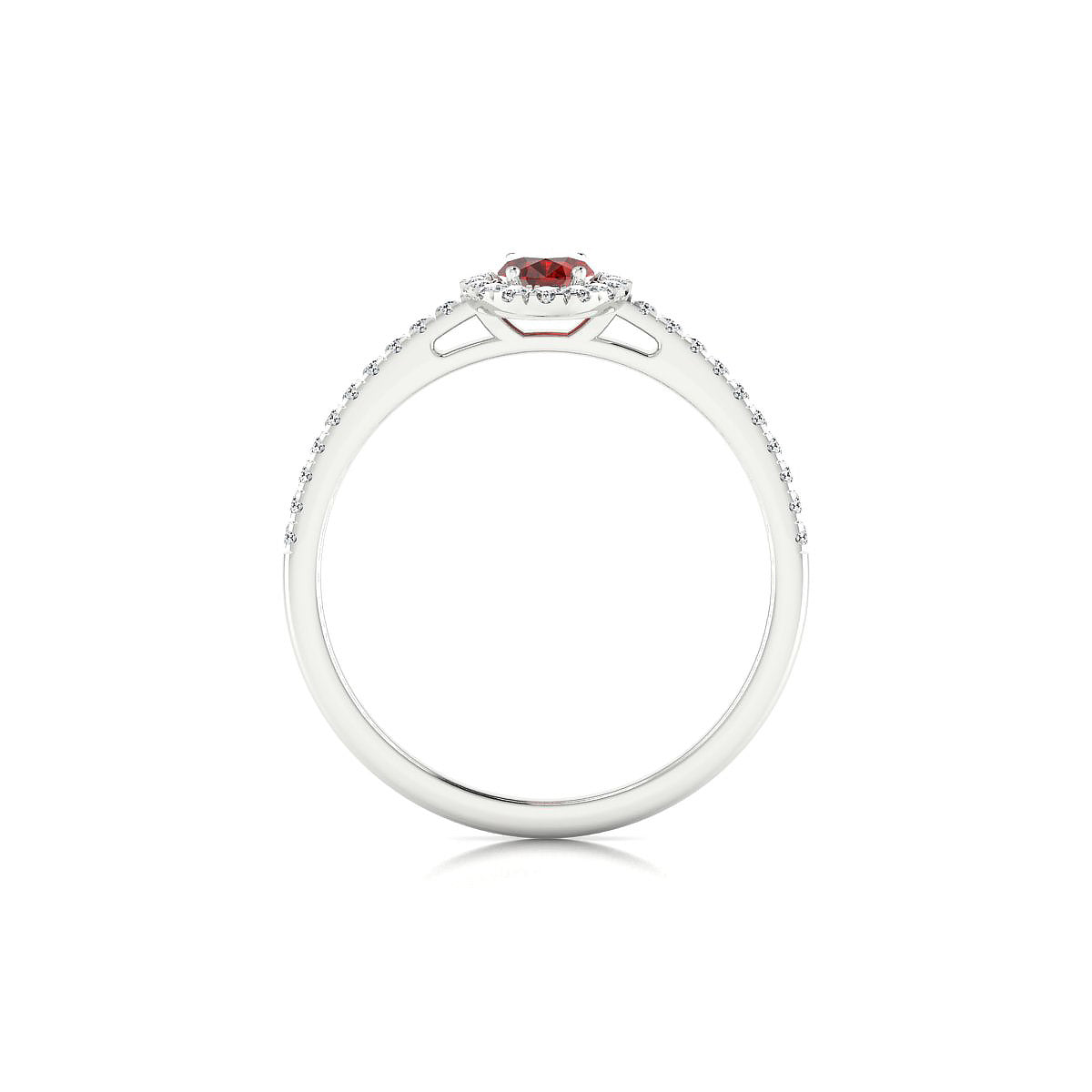 Sunrise | 18k White Gold 6 x 4 mm Oval Garnet Ring