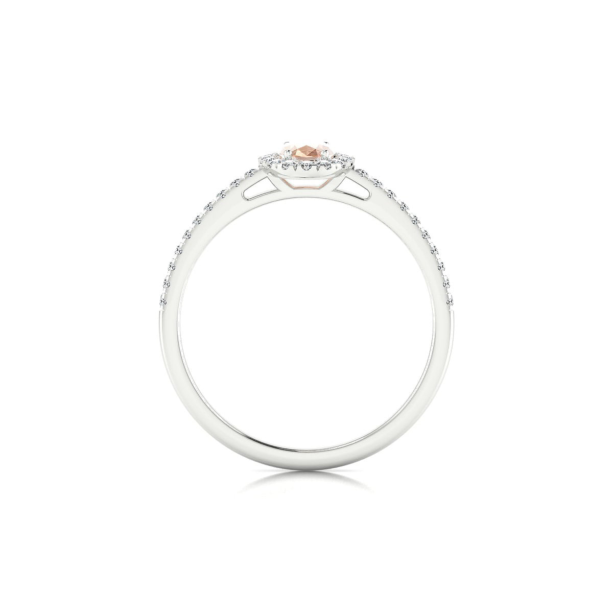 Sunrise | 18k White Gold 6 x 4 mm Oval Morganite Ring