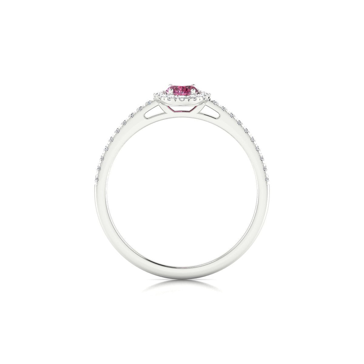 Sunrise | 18k White Gold 6 x 4 mm Oval Rhodolite Ring