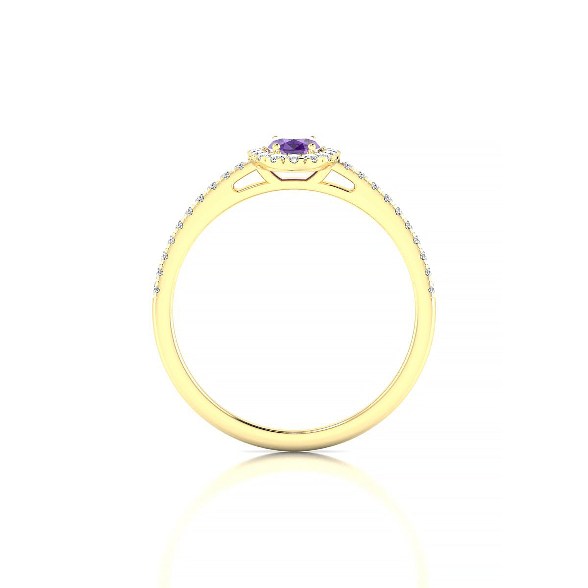 Sunrise | 18k Yellow Gold 6 x 4 mm Oval Amethyst Ring