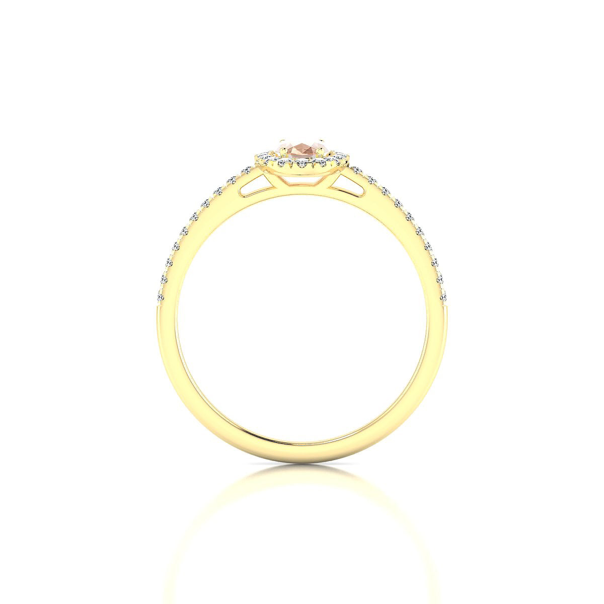 Sunrise | 18k Yellow Gold 6 x 4 mm Oval Morganite Ring