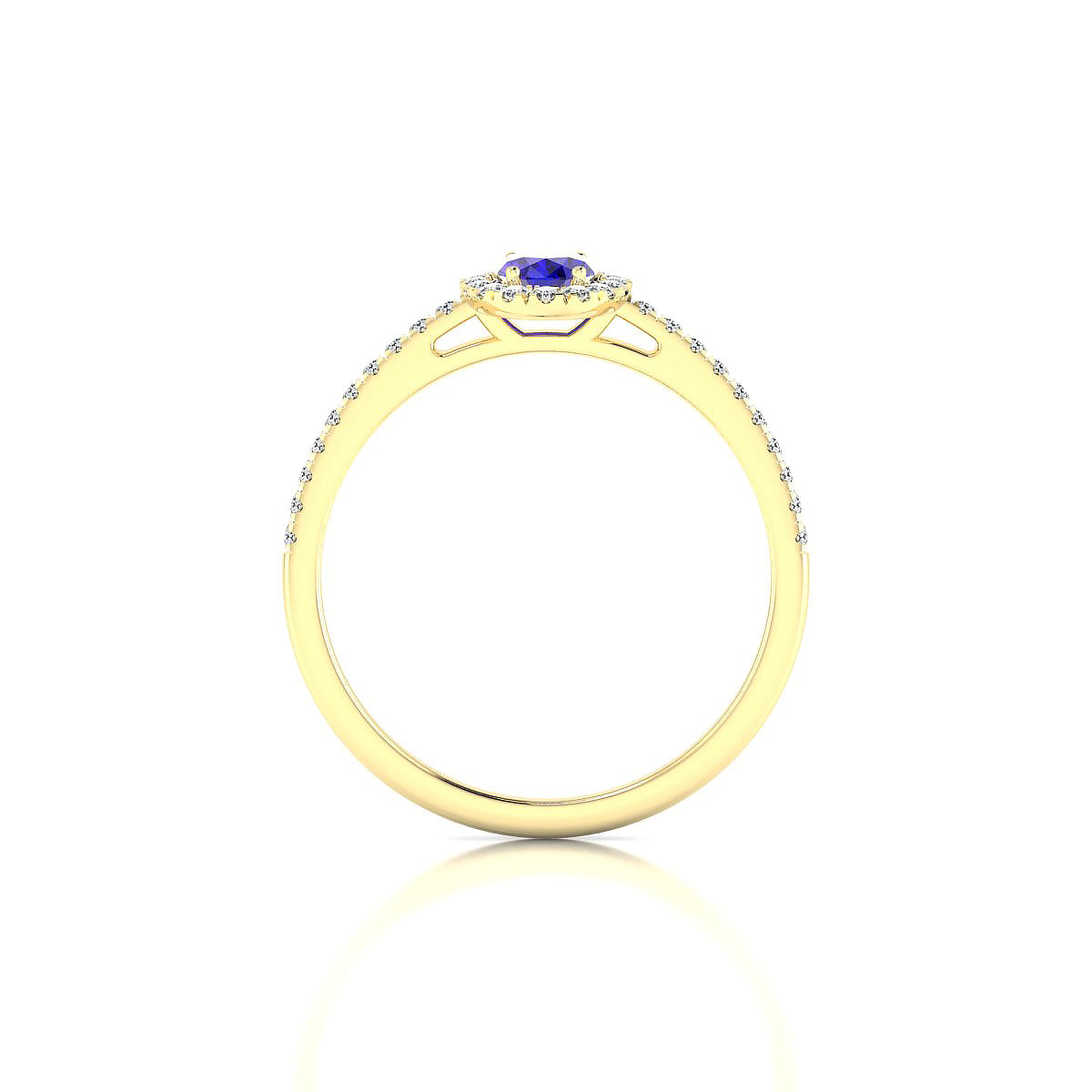 Sunrise | 18k Yellow Gold 6 x 4 mm Oval Tanzanite Ring