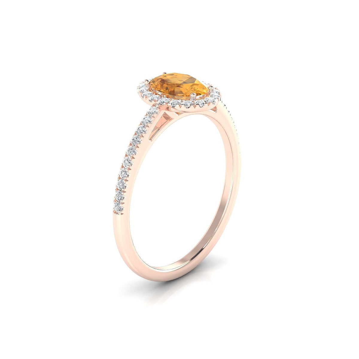 Sunrise | 18k Rose Gold 7 x 5 mm Oval Citrine Ring