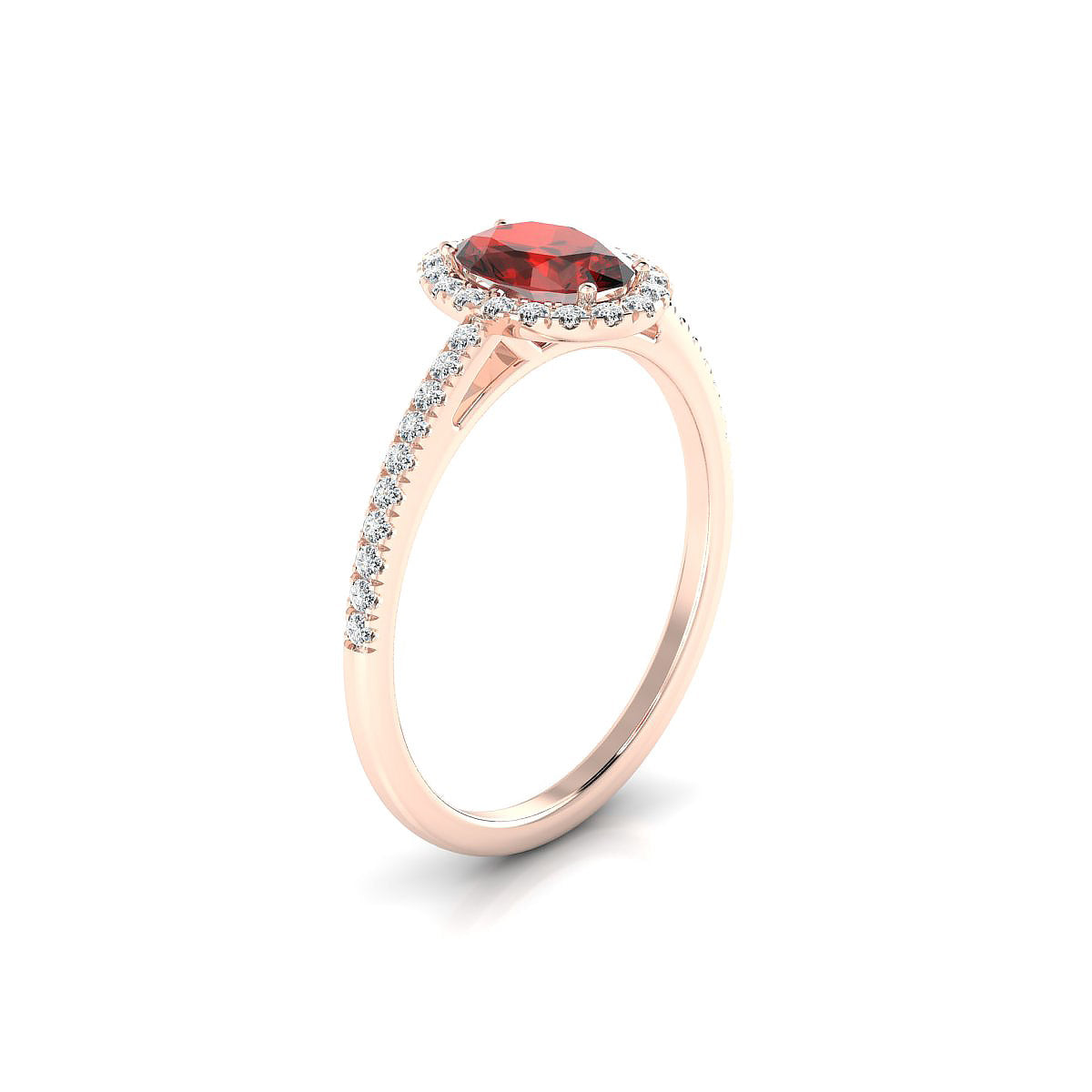 Sunrise | 18k Rose Gold 7 x 5 mm Oval Garnet Ring