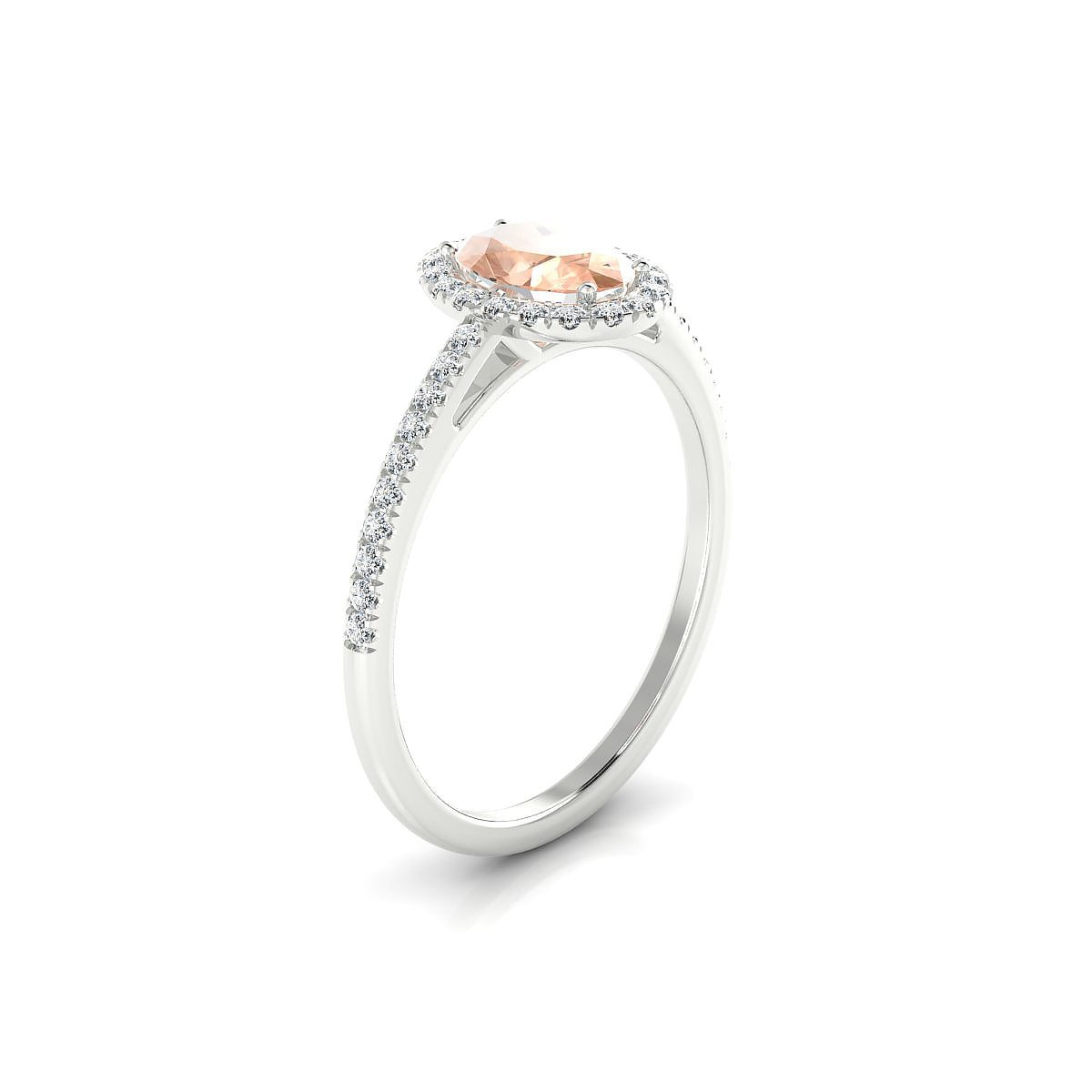 Sunrise | 18k White Gold 7 x 5 mm Oval Morganite Ring