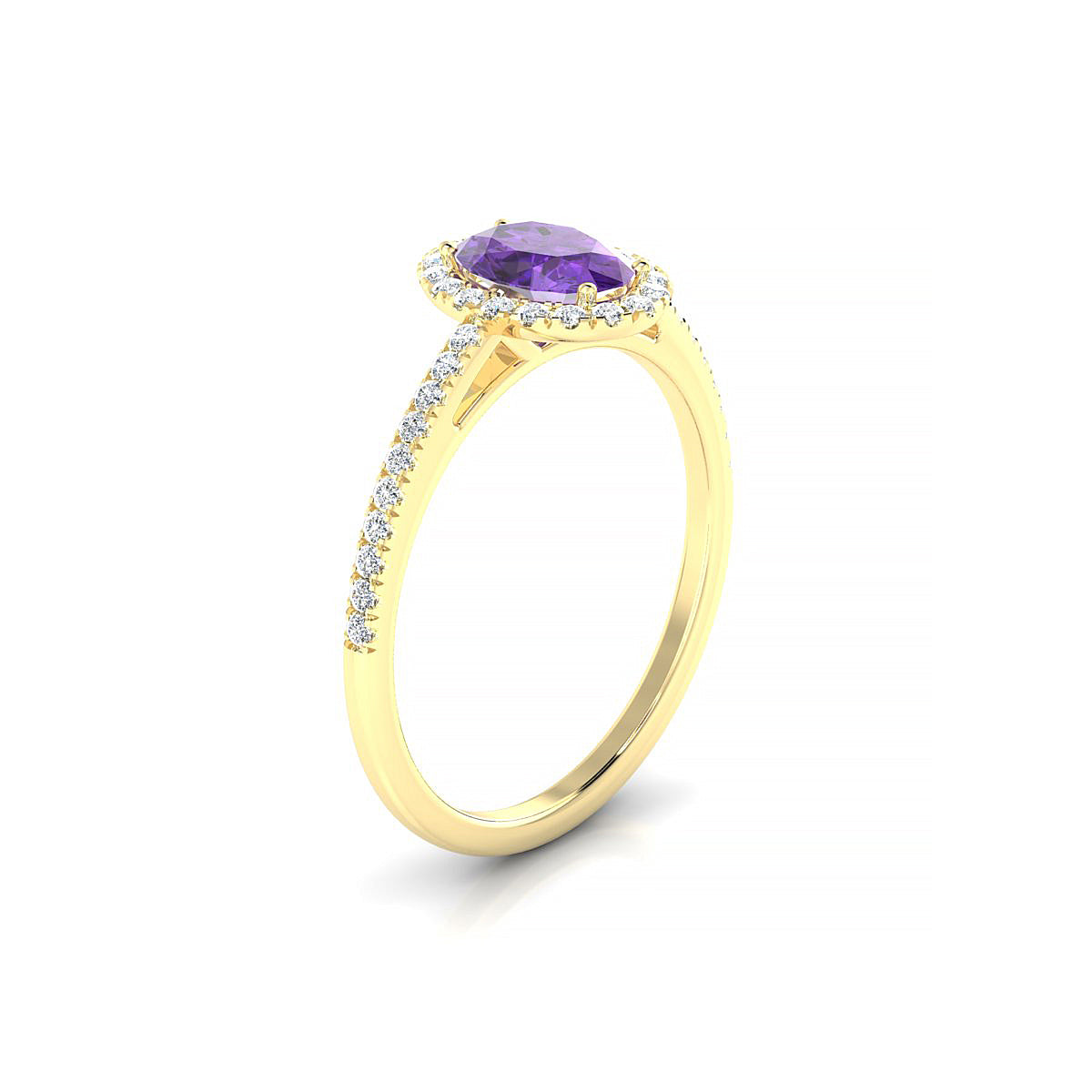 Sunrise | 18k Yellow Gold 7 x 5 mm Oval Amethyst Ring