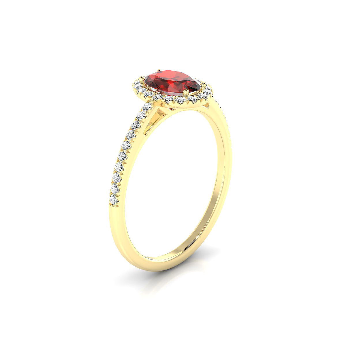 Sunrise | 18k Yellow Gold 7 x 5 mm Oval Garnet Ring