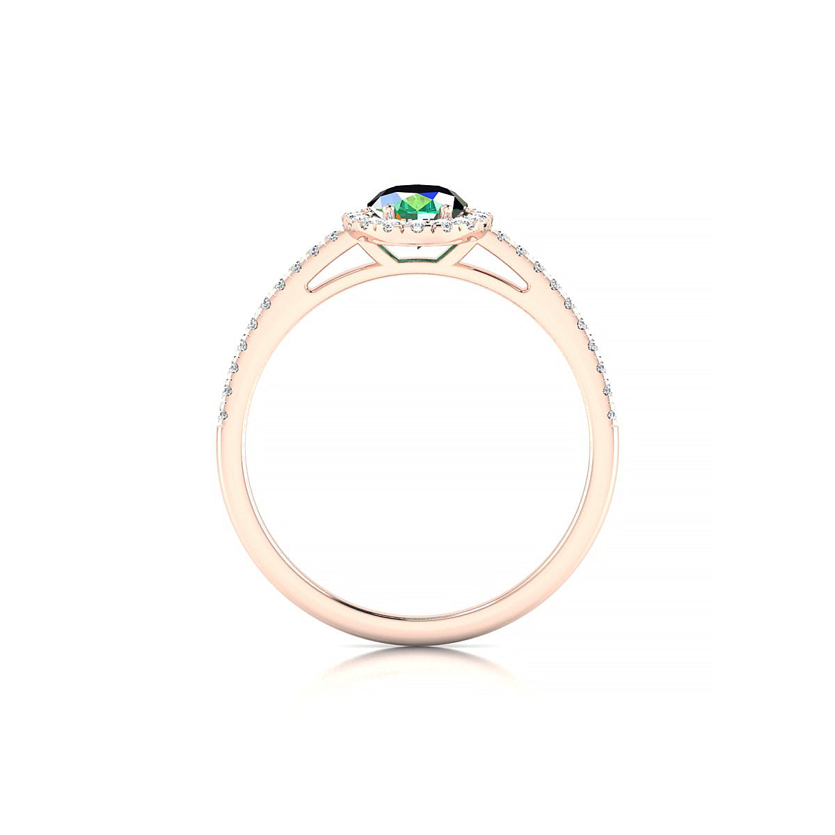 Sunrise | 18k Rose Gold 7 x 5 mm Oval Emerald Ring