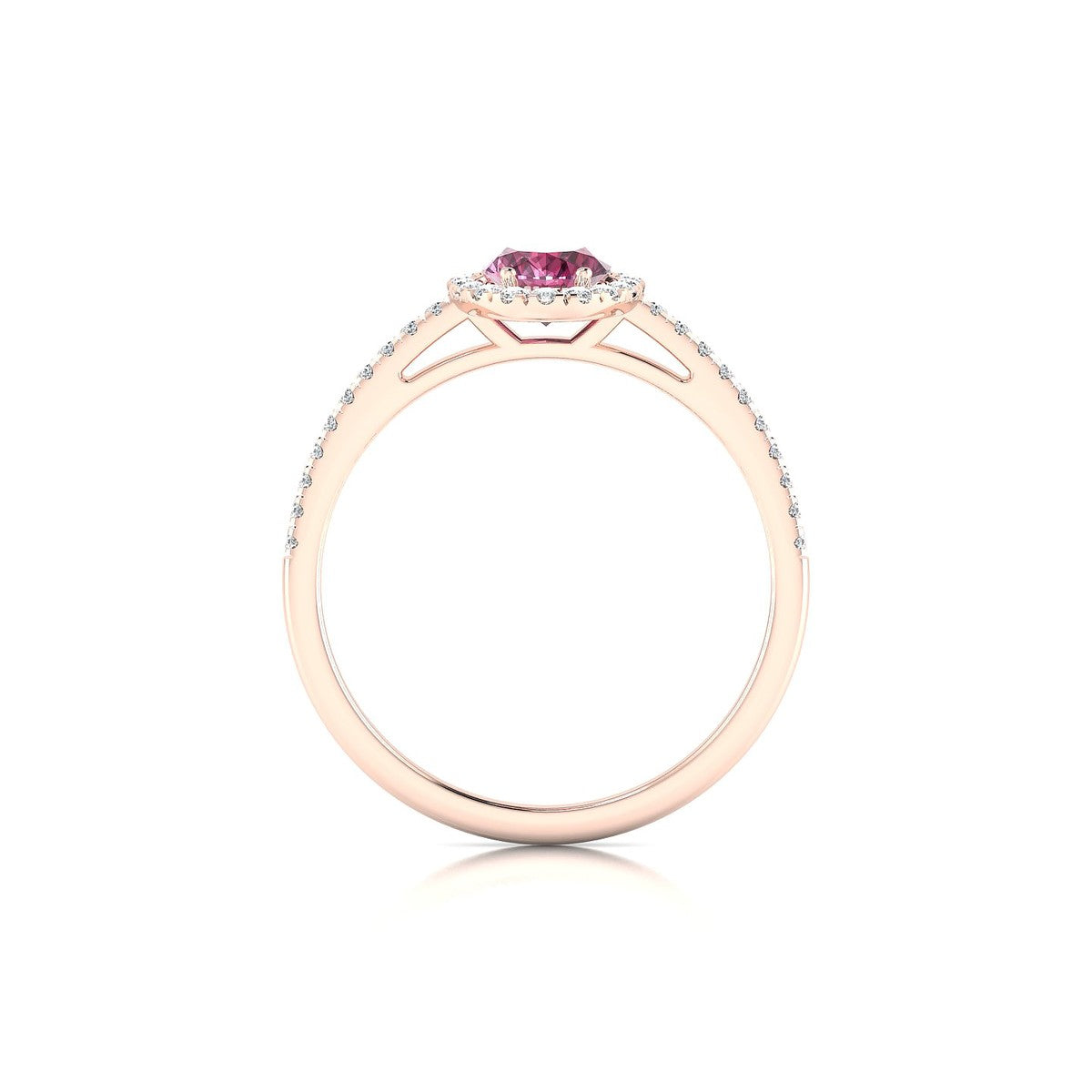 Sunrise | 18k Rose Gold 7 x 5 mm Oval Rhodolite Ring