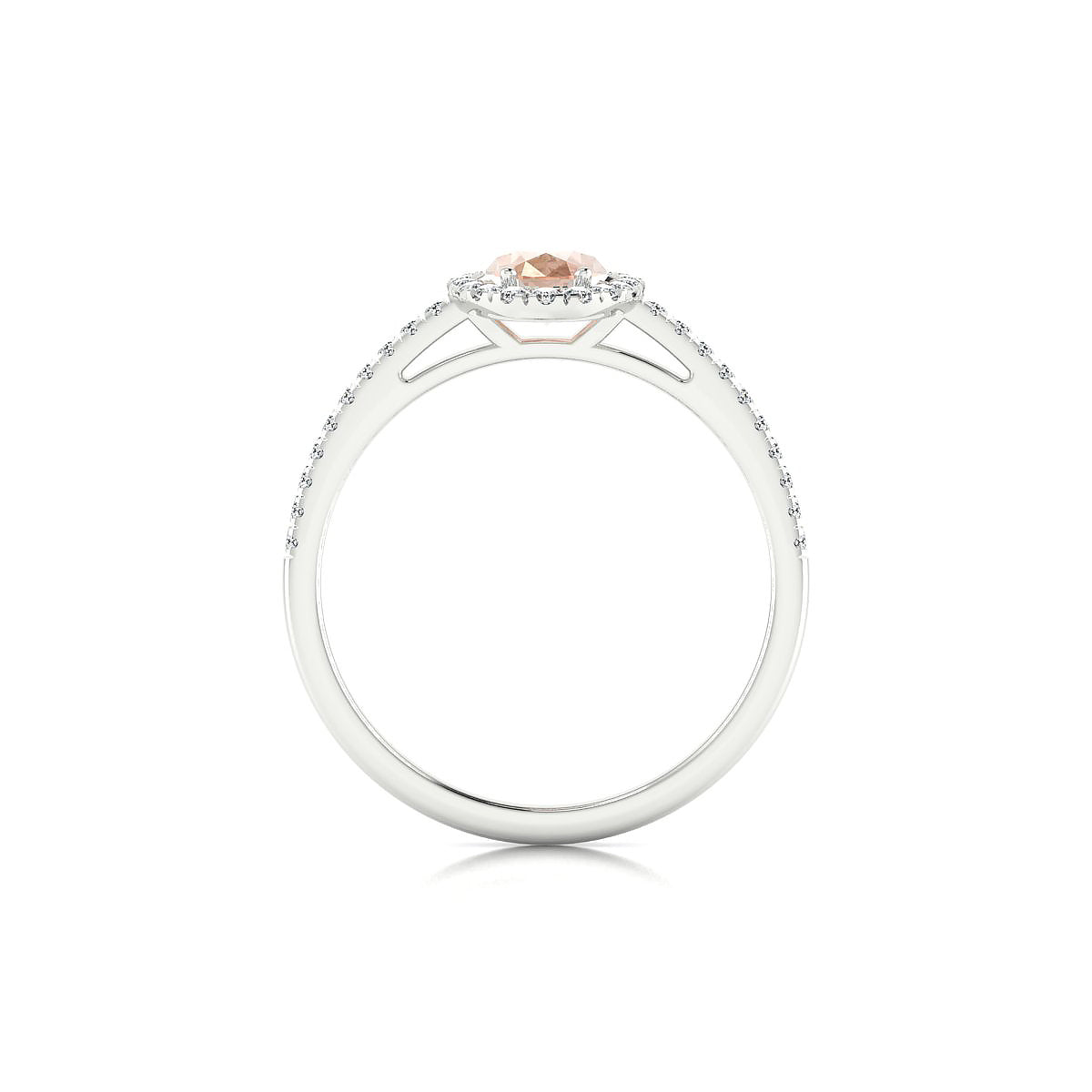 Sunrise | 18k White Gold 7 x 5 mm Oval Morganite Ring